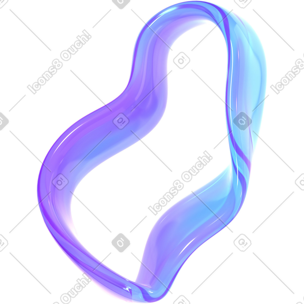 원형 유체 모양 illustration in 3D Glassy style download in PNG, SVG