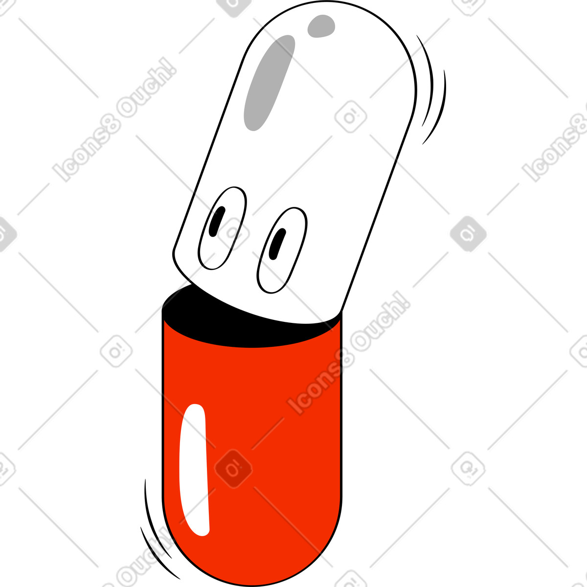 Capsula della pillola illustrazione in stile Looney scarica in PNG, SVG