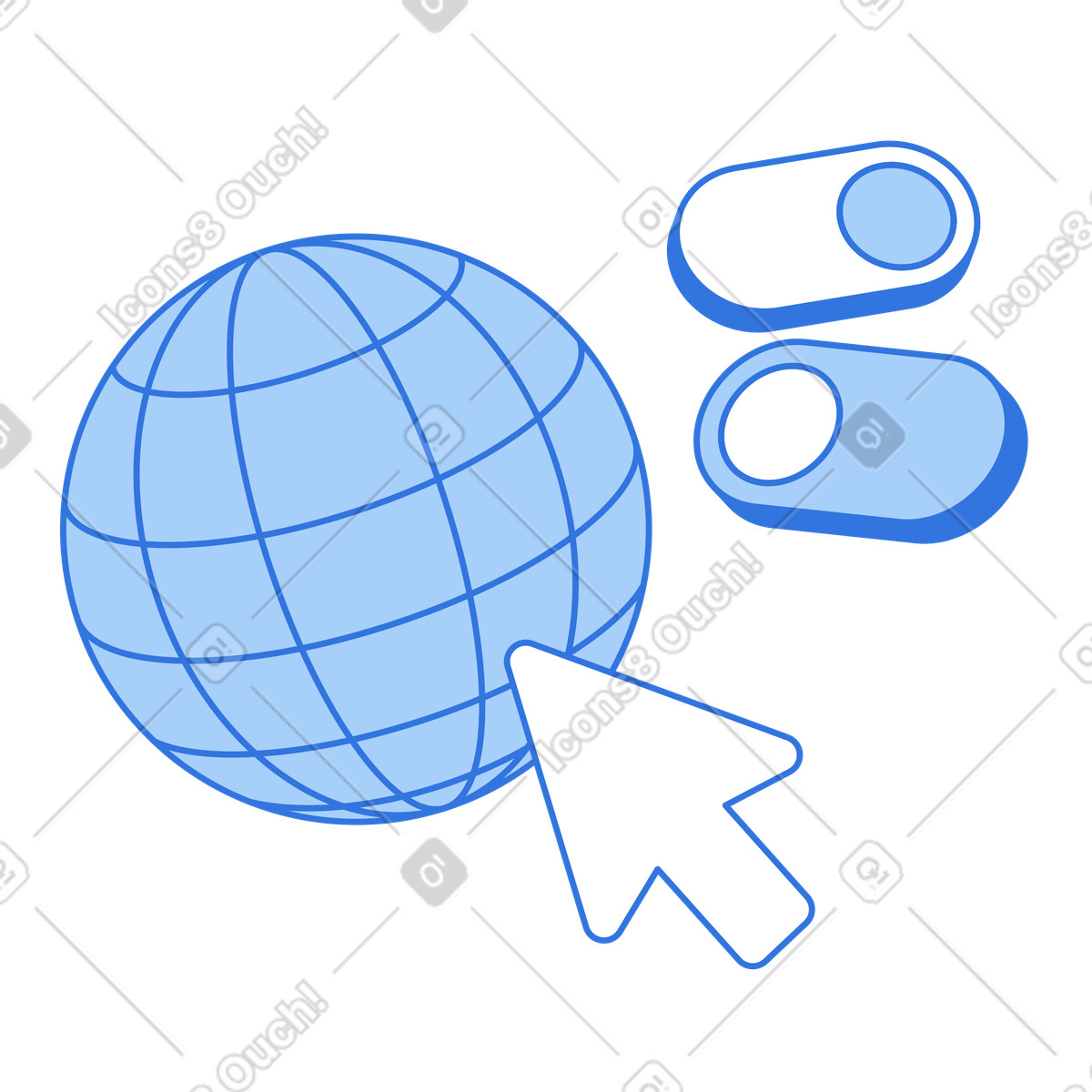 Illustration Explorer le monde numérique en un clic dans style Sky à télécharger aux formats PNG, SVG