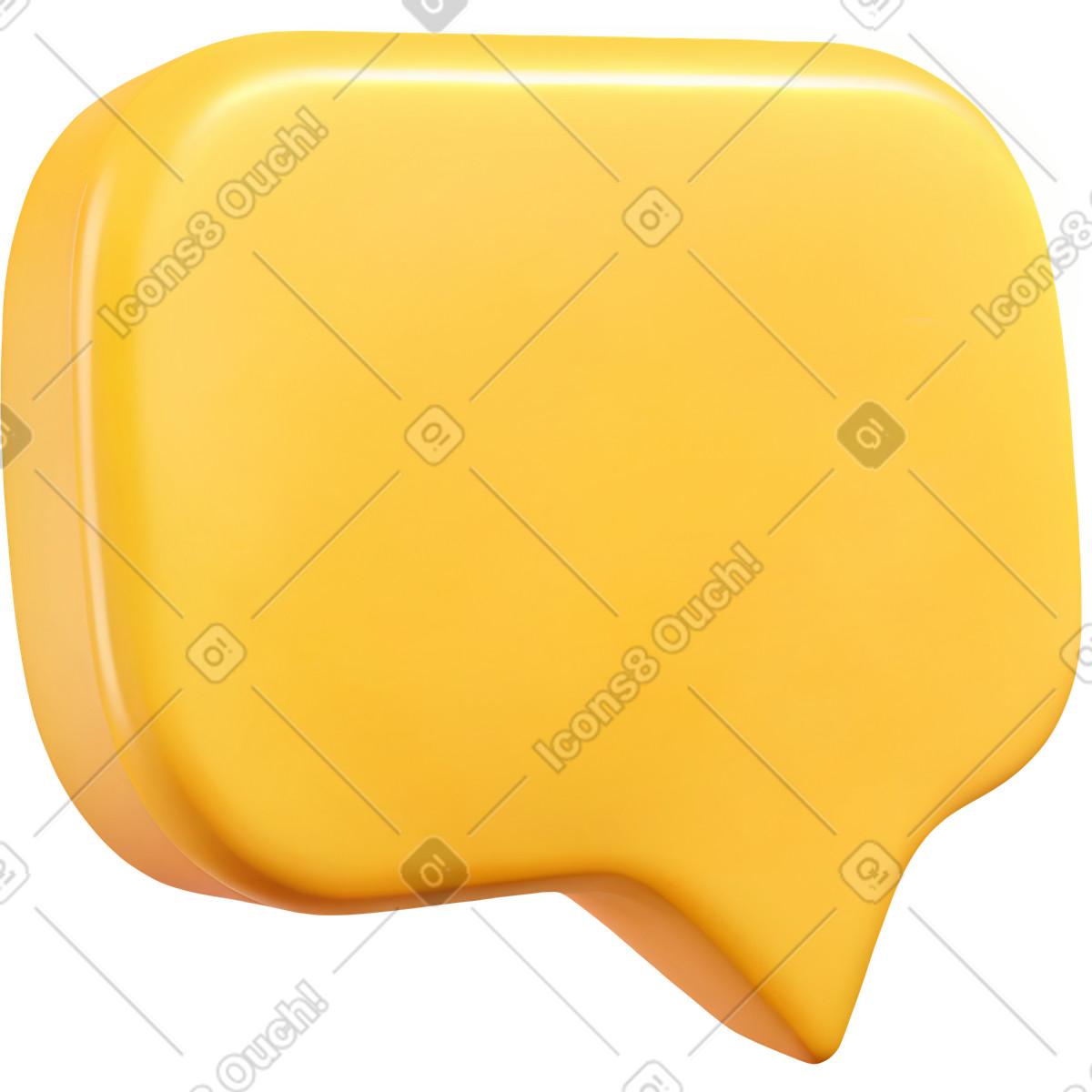 Ilustração de Balão fala plástico amarelo em no estilo 3D Cutie para baixar em PNG, SVG