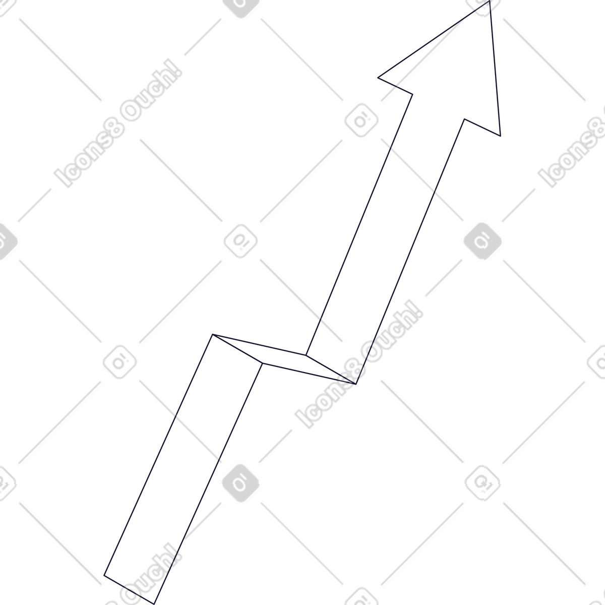 Rising arrow illustration in PNG, SVG
