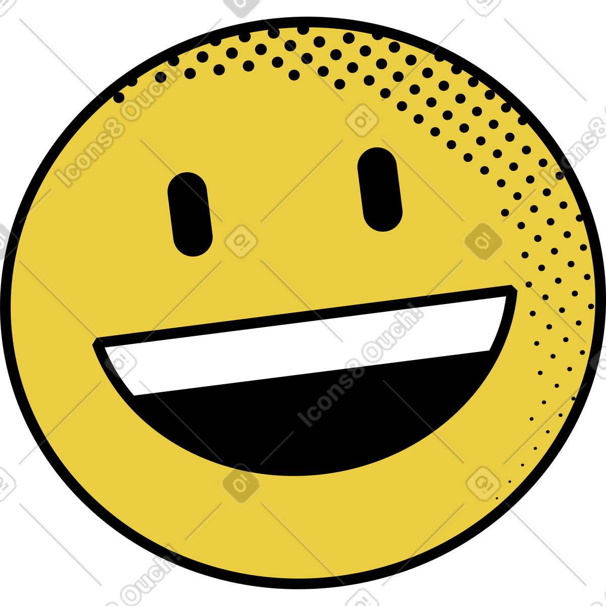 Memphis スタイルの Smiley face emoji のイラストをPNG、SVG形式でダウンロード
