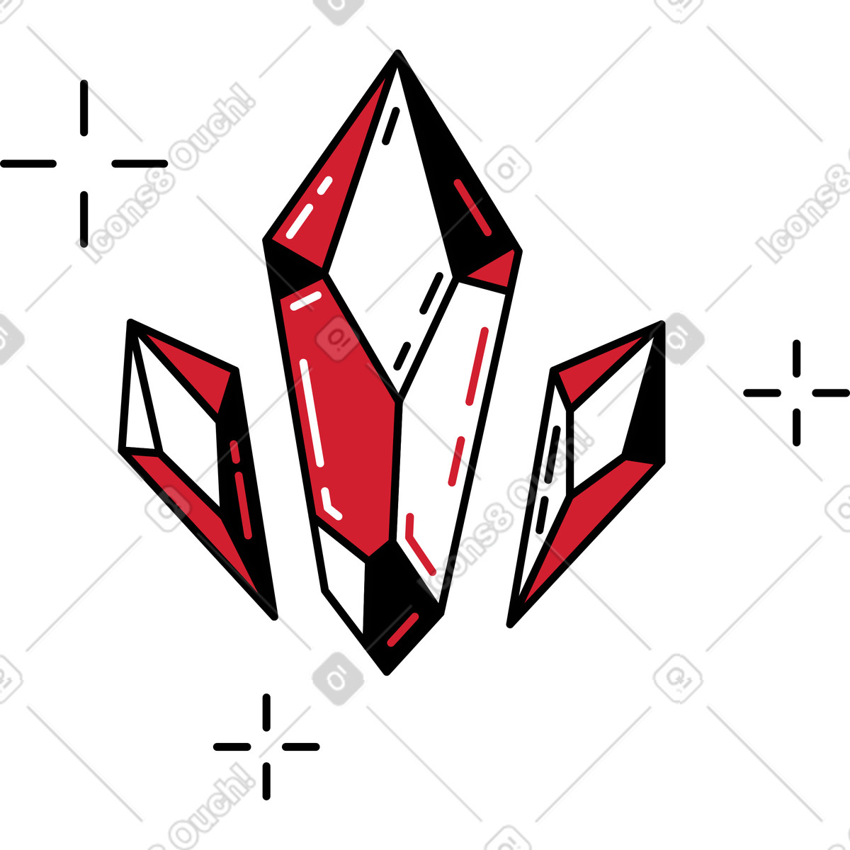 Crystals illustration in PNG, SVG