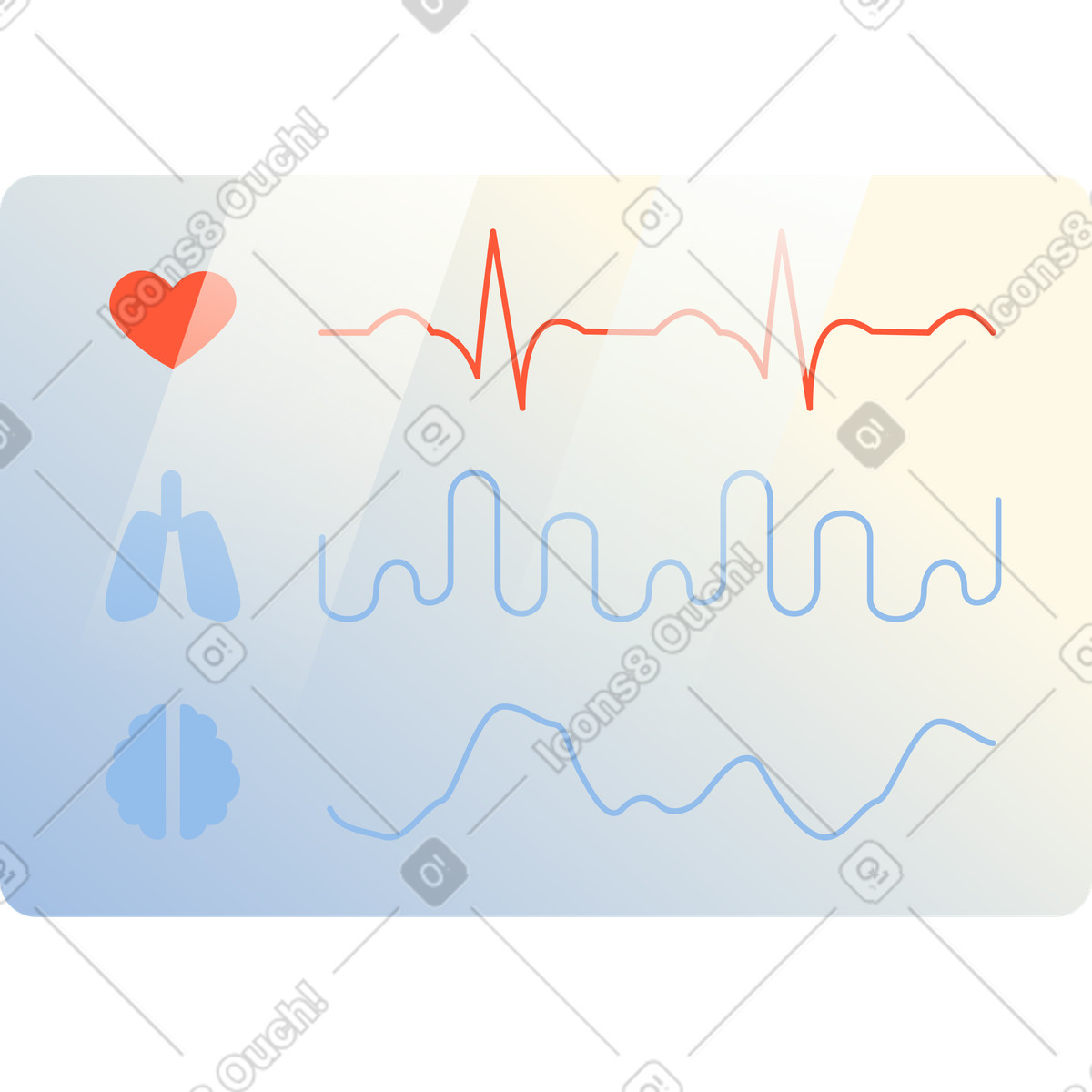 Ilustração animada de Controle médico em no estilo Beam para baixar em GIF, Lottie (JSON), AE