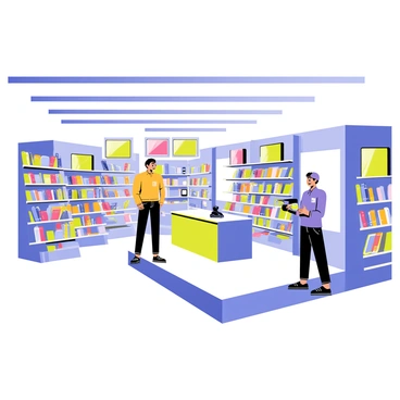 An electronics store featuring a spacious interior with modern sleek displays. The shelves are filled with a variety of the latest gadgets, such as smartphones with vibrant screens, tablets, and smartwatches. There are large flat-screen televisions mounted on the walls, showcasing bright, colorful images. In the center of the store, a demonstration area with a friendly staff member demonstrating virtual reality headsets is visible. Bright, energy-efficient lights illuminate the entire space, highlighting the innovative technology on display.