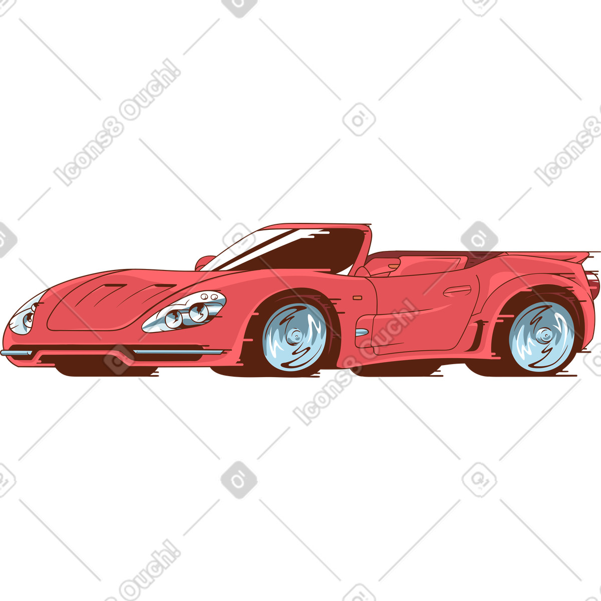Wagen-Illustration im Eastwood-Stil als Download in PNG, SVG