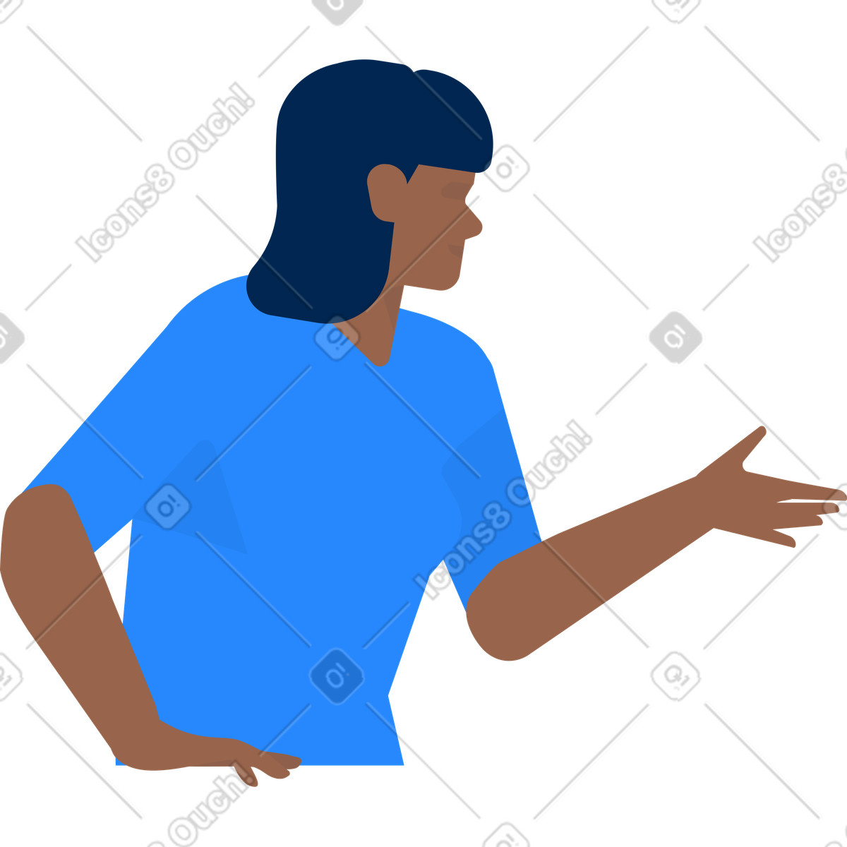 Illustration Femme menant la discussion dans le style Urban à télécharger aux formats PNG, SVG