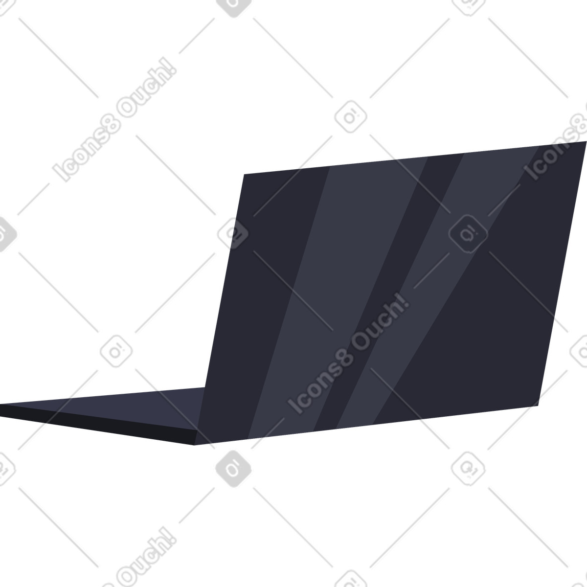 Laptop mit schatten-Illustration im Vivid-Stil als Download in PNG, SVG