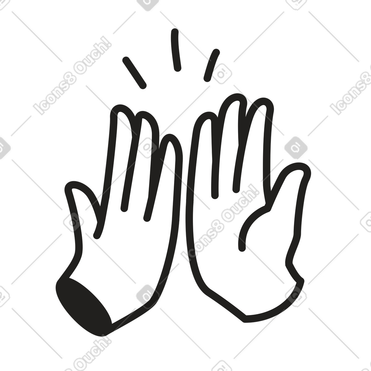 High five representing team success illustration in Little style download in PNG, SVG