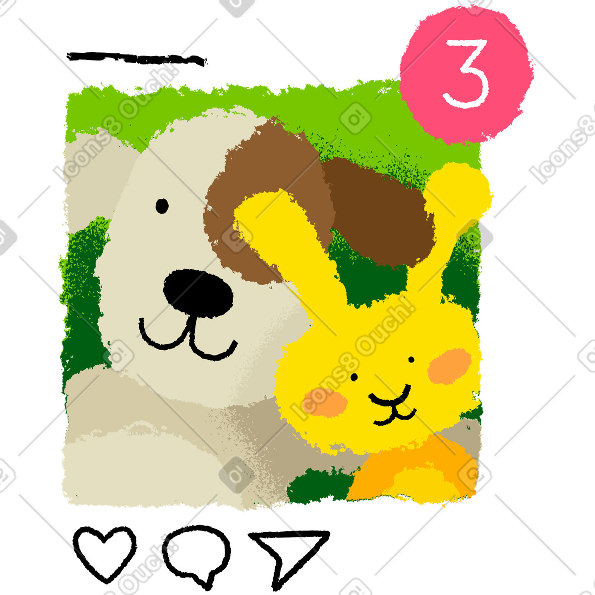 Social media post illustration in PNG, SVG