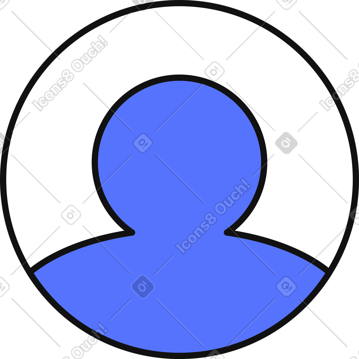 User profile avatar icon for account login and registration screens illustration in Main style download in PNG, SVG