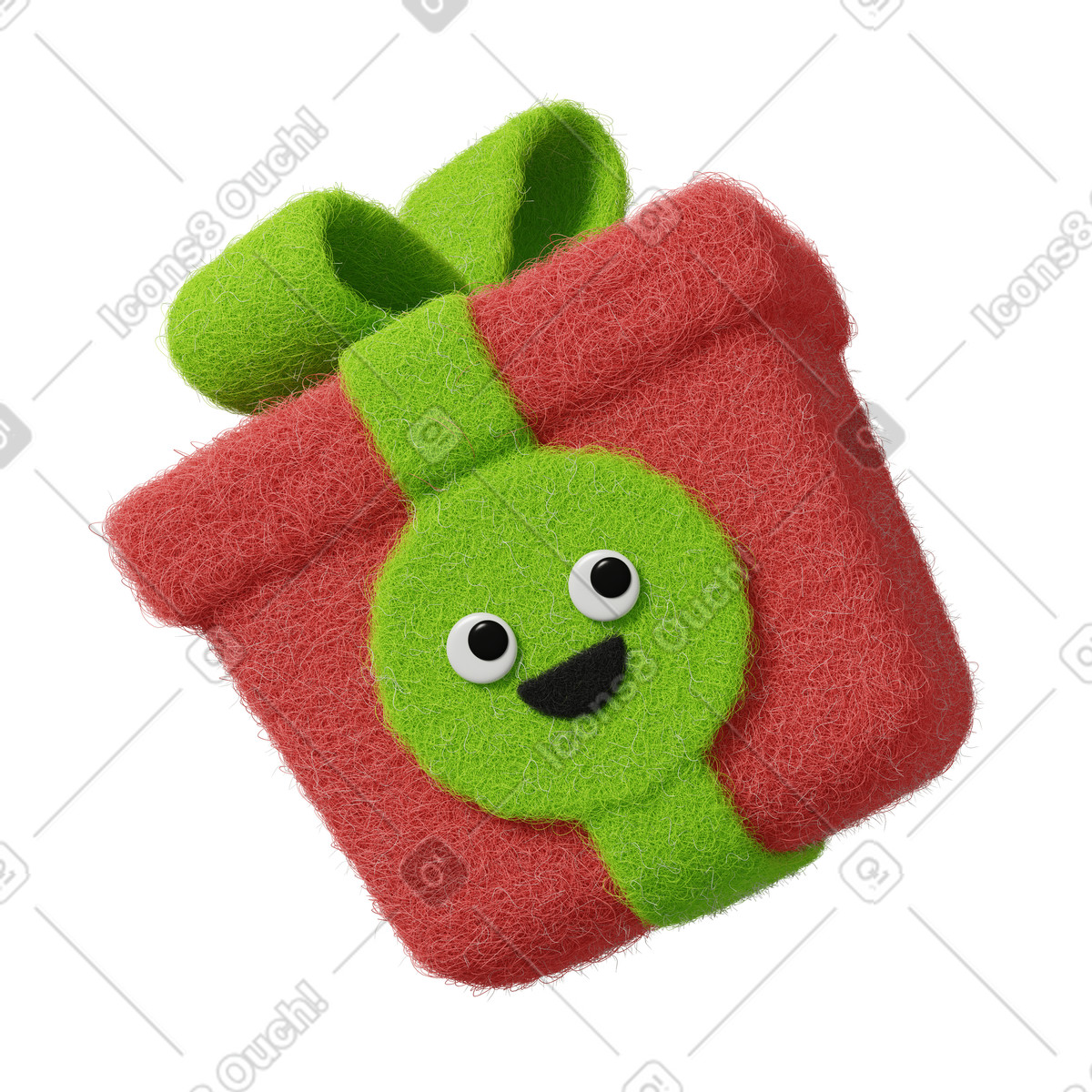 Ilustración Cute christmas gift en estilo Fuzzy a descargar en PNG y SVG