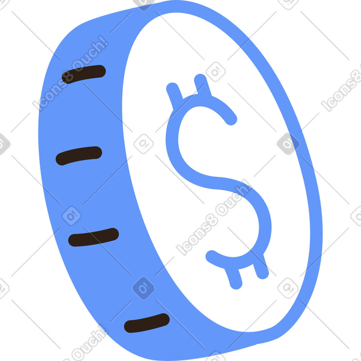 Dollaro illustrazione in stile Plain scarica in PNG, SVG