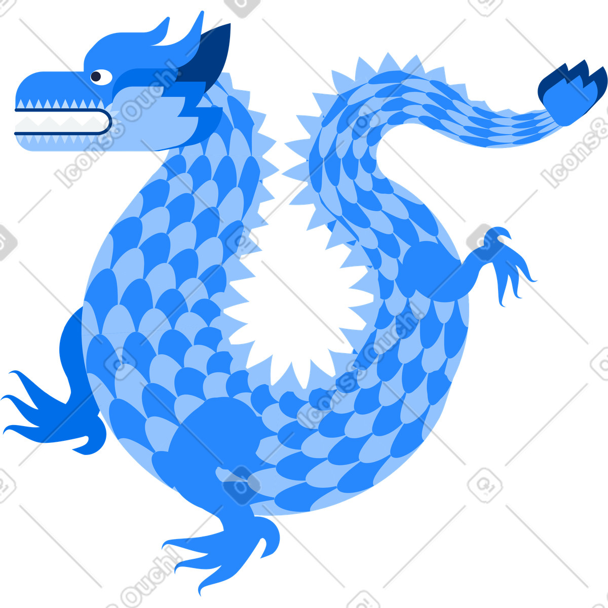 Urban スタイルの 中国のドラゴン のイラストをPNG、SVG形式でダウンロード