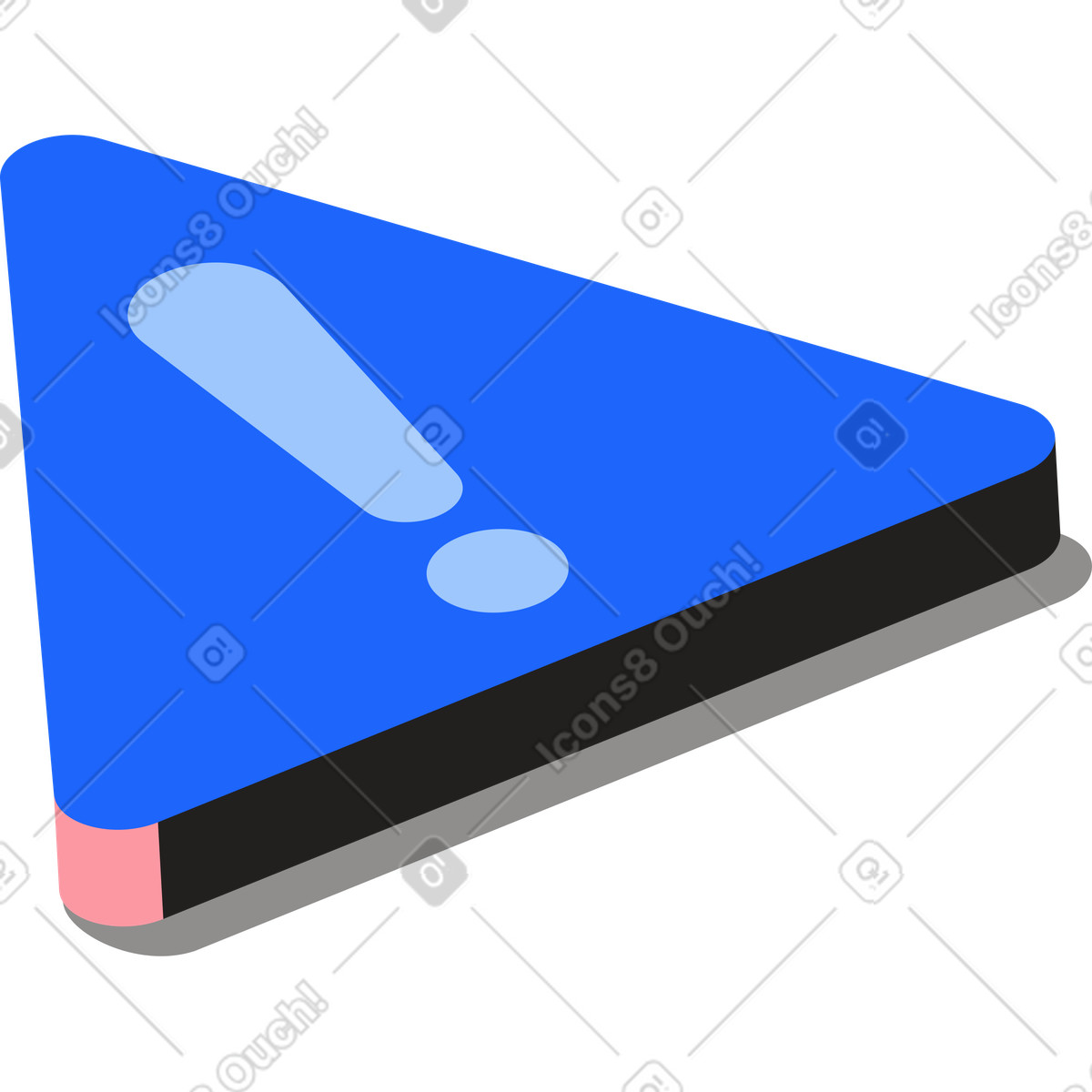 Illustration Triangle avec un point d'exclamation dans le style Editorial à télécharger aux formats PNG, SVG