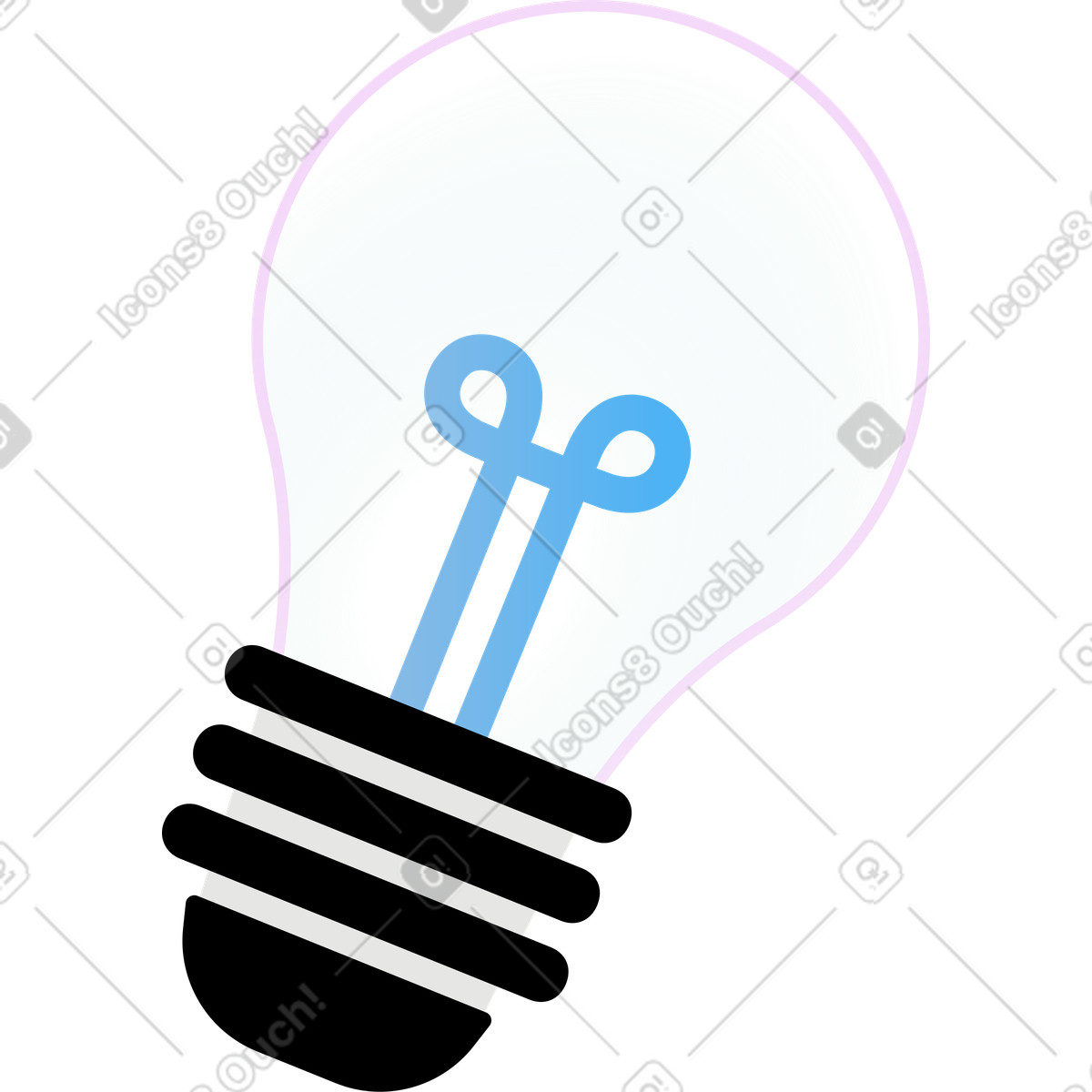 Lightbulb illustration in Airy style download in PNG, SVG