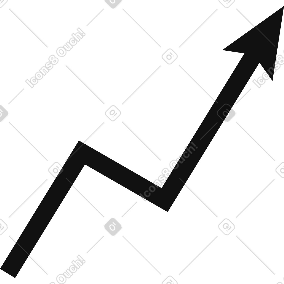 Иллюстрация Arrow upward trend showing business growth and increasing financial success в стиле Main — скачать в форматах PNG, SVG