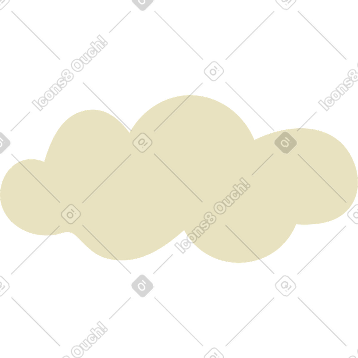 Beige fluffy cloud-Illustration im Arabica-Stil als Download in PNG, SVG