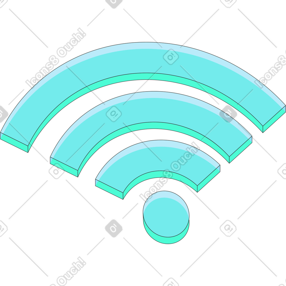 Illustration Icone wifi dans le style Kit à télécharger aux formats PNG, SVG
