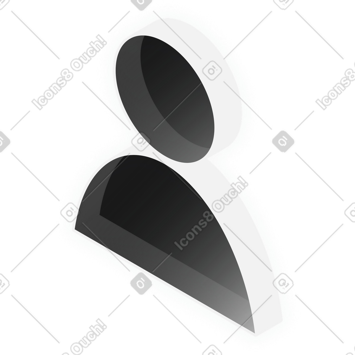 Inverse スタイルの User profile icon with black silhouette のイラストをPNG、SVG形式でダウンロード