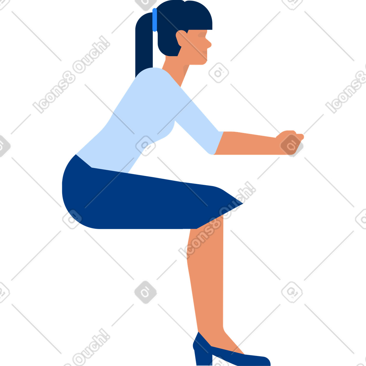 Urban 스타일의 Woman sitting 일러스트레이션 PNG, SVG 다운로드