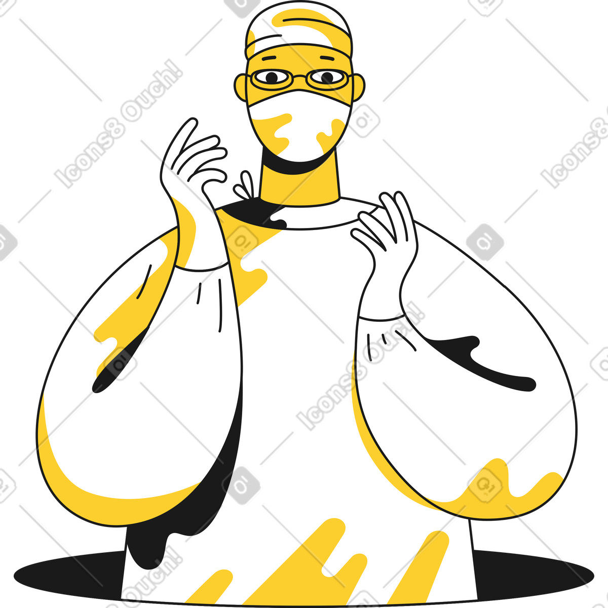 Arzt chirurg-Illustration im Taxi-Stil als Download in PNG, SVG