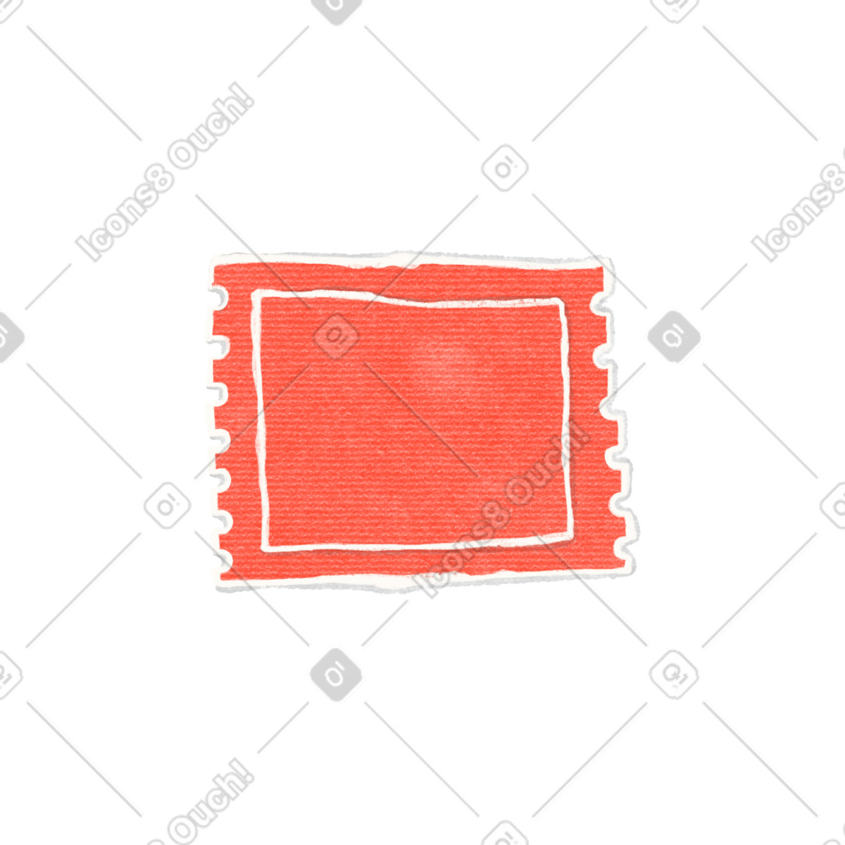 Red sticker with cut edge illustration in Crafty style download in PNG, SVG