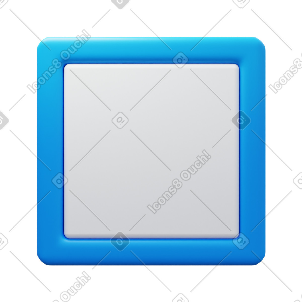 Unchecked checkbox illustration in 3D Fluency style download in PNG, SVG