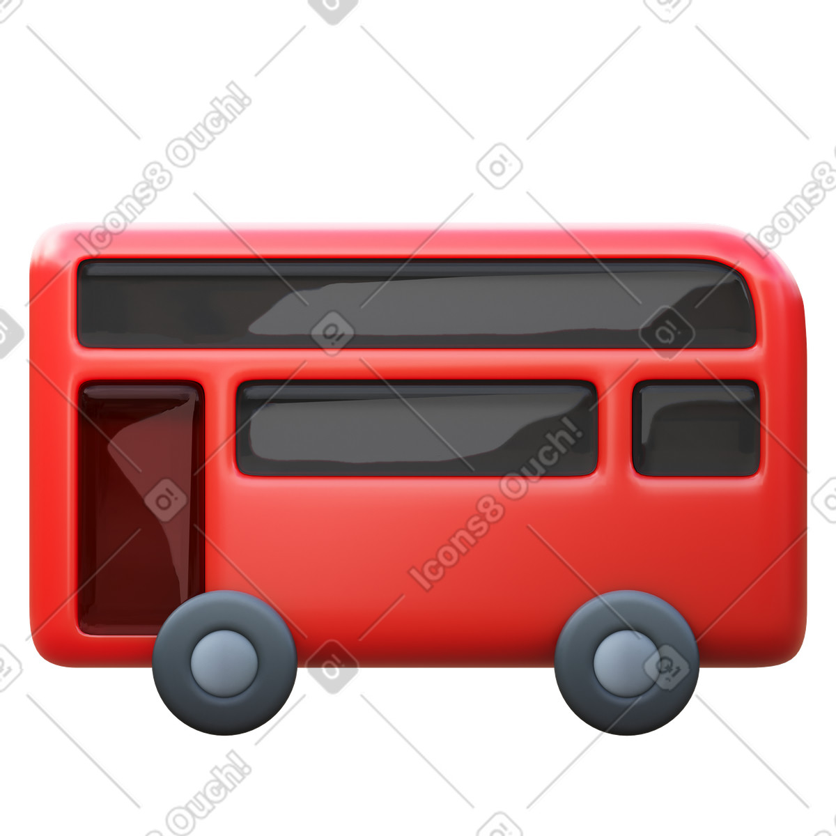 Ilustração de Double decker bus em no estilo 3D Fluency para baixar em PNG, SVG