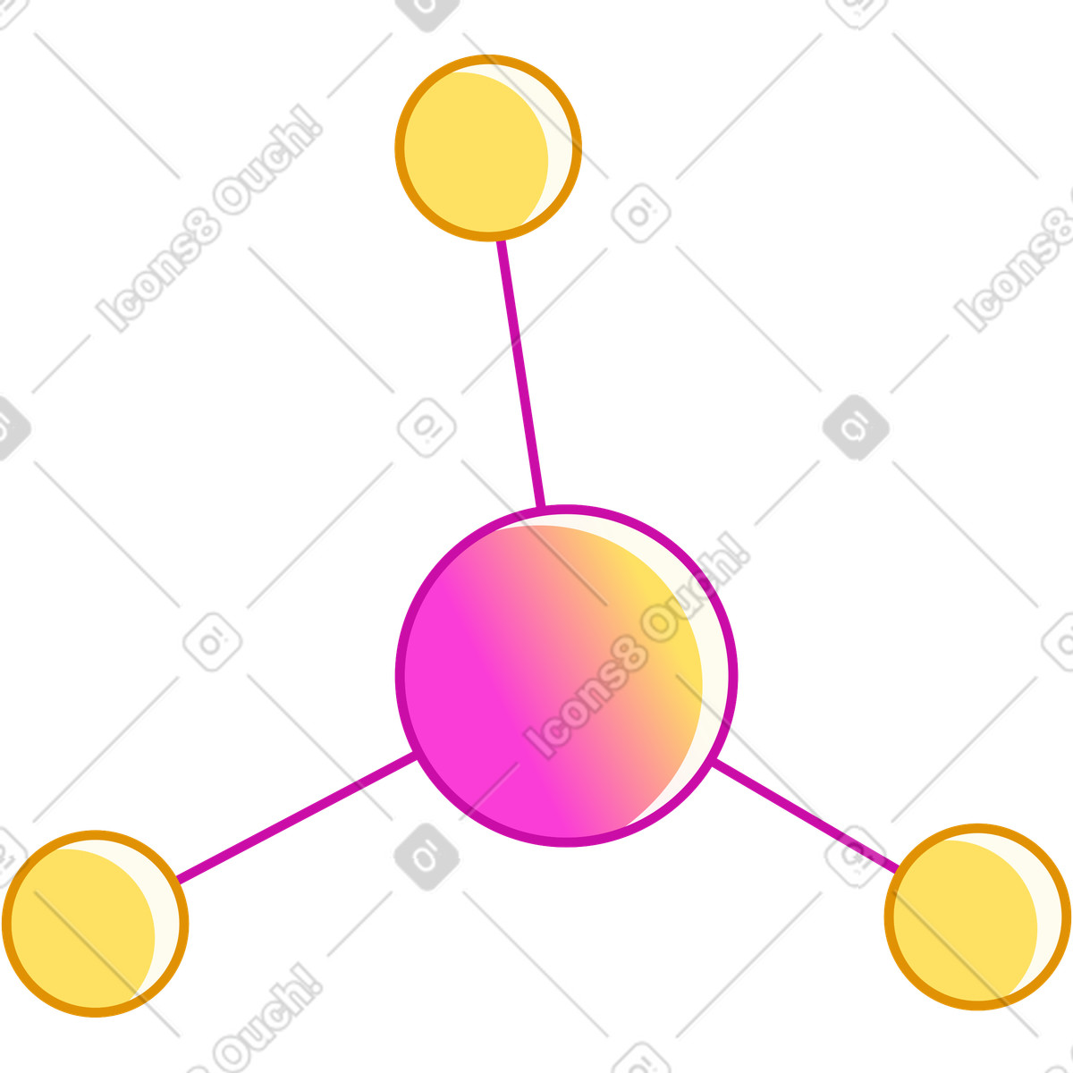 Rainbow スタイルの 分子 のイラストをPNG、SVG形式でダウンロード