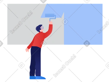 The painter paints the wall PNG, SVG