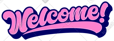 Lettering welcome! with shadows text PNG, SVG