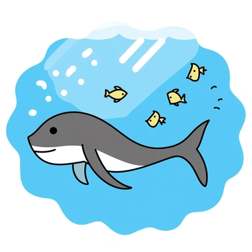 A large legendary sea creature with intricate scales and long flowing fins is swimming gracefully in a deep blue ocean. Surrounding the creature are small colorful fish, darting playfully in schools near its side. The sunlight filters through the water, creating shimmering patterns on the ocean floor below.