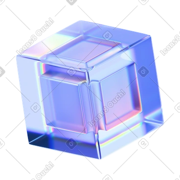 그라데이션 유리 큐브 animated illustration in GIF, Lottie (JSON), AE