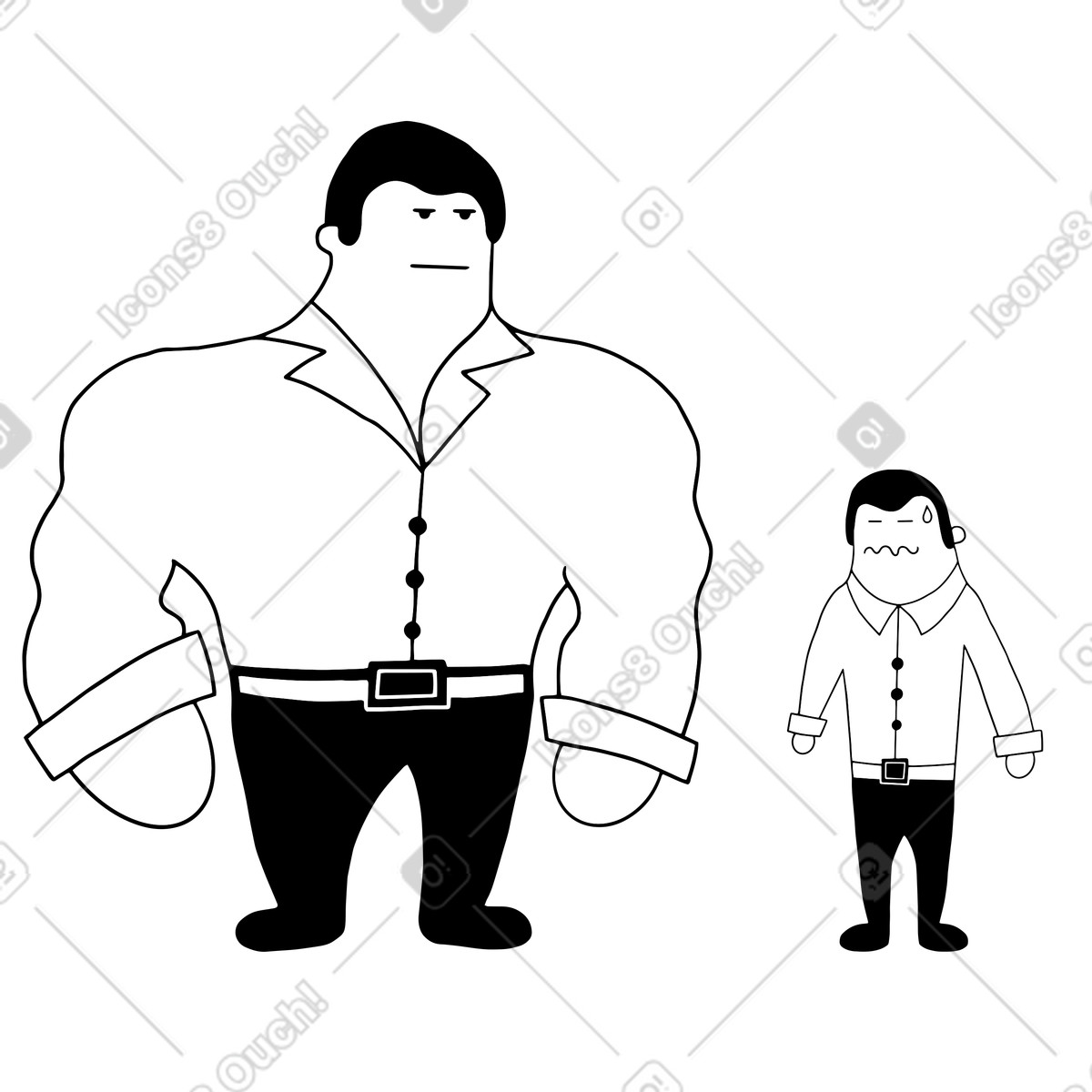 Starker mitarbeiter und schwacher-Illustration im Dudes-Stil als Download in PNG, SVG