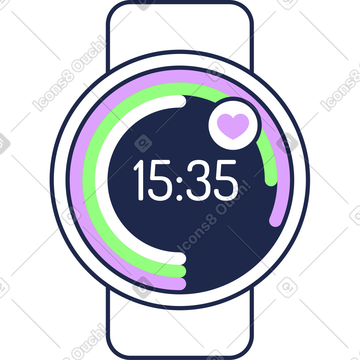 Ilustración Reloj deportivo en estilo Outline a descargar en PNG y SVG