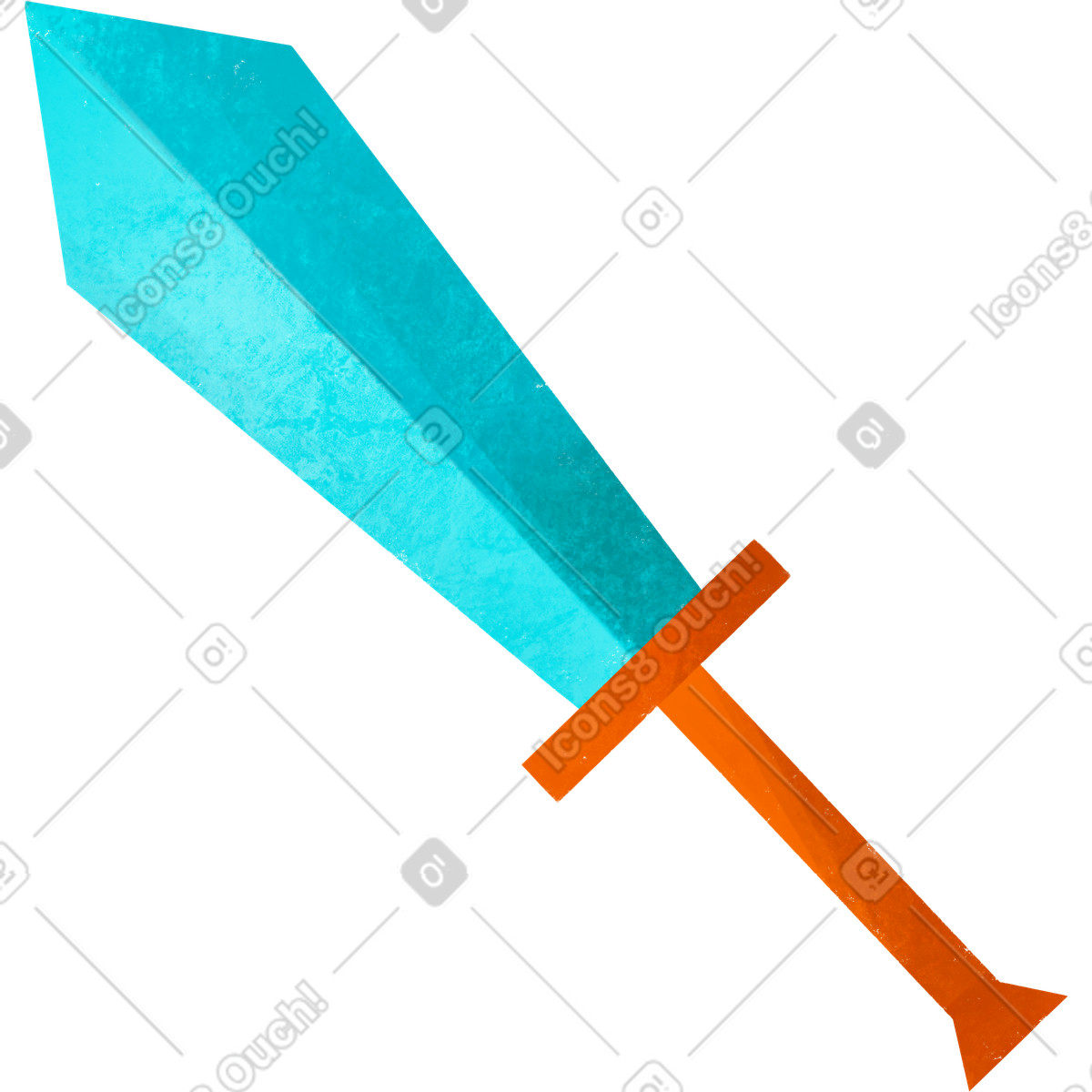 Steel sword of warrior-Illustration im Bonbon-Stil als Download in PNG, SVG
