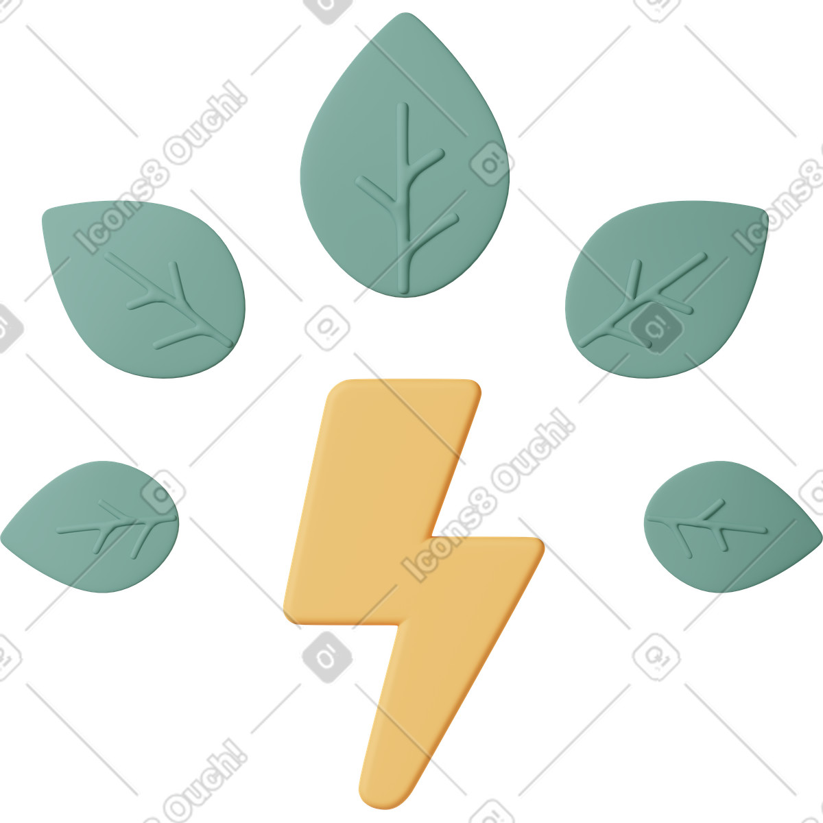 Green energy illustrazione in stile 3D Casual life scarica in PNG, SVG