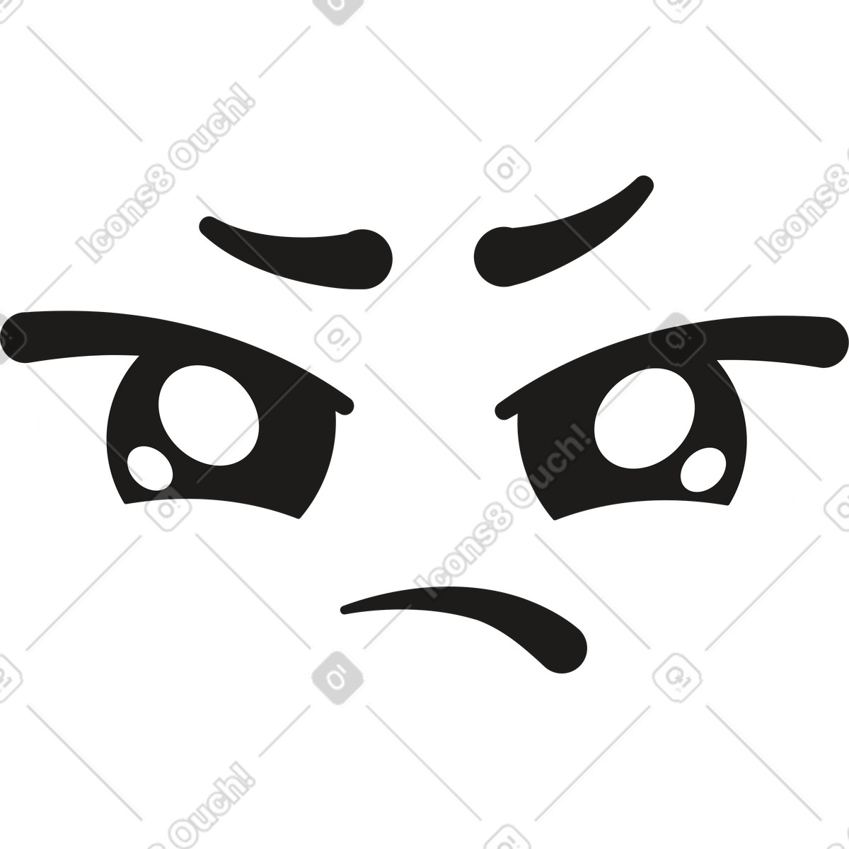 Ilustração de Emoção legal com um moicano em no estilo Moji para baixar em PNG, SVG