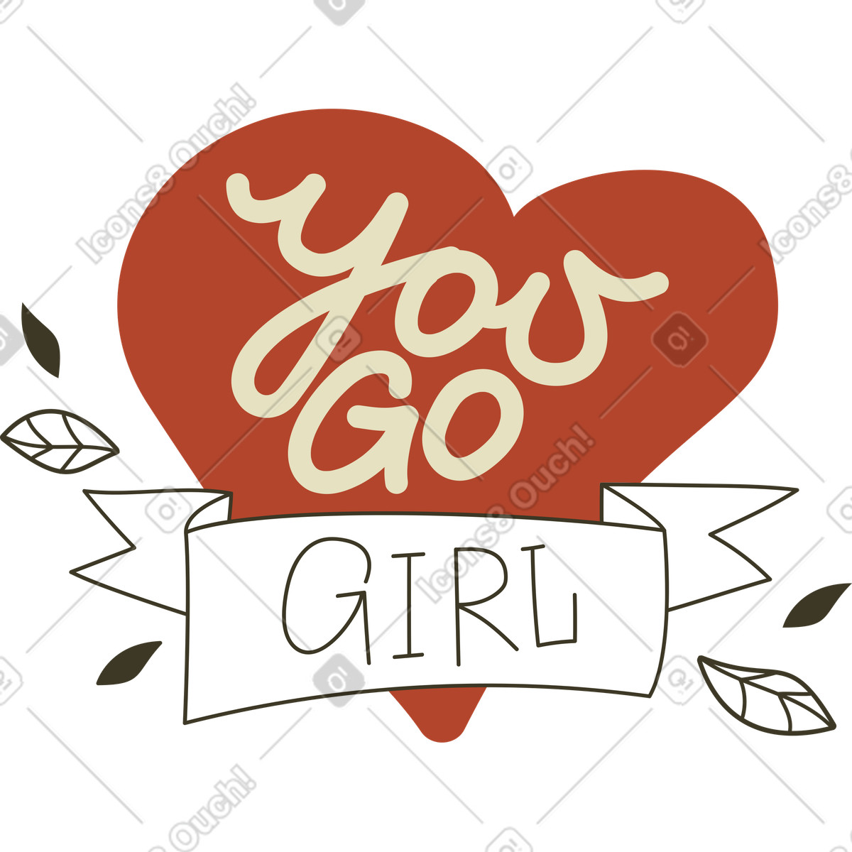 Lettering you go girl illustration in Arabica style download in PNG, SVG