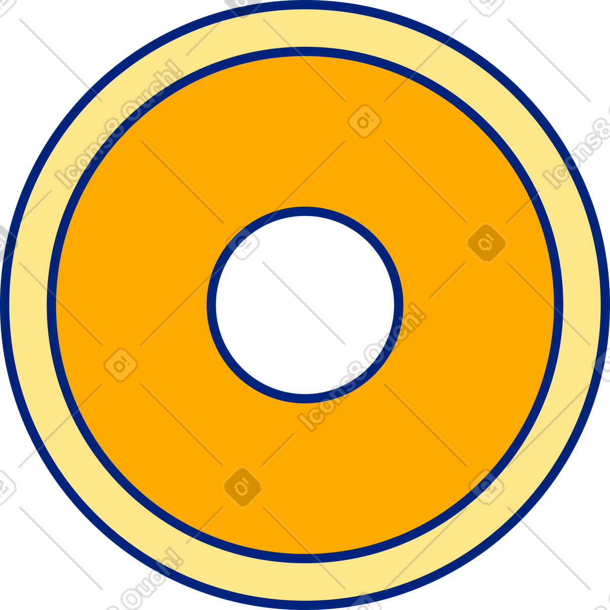 Coin with hole illustration in Neo-Sakura style download in PNG, SVG