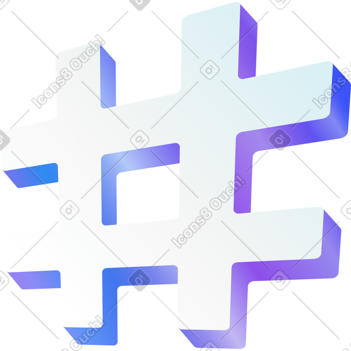 Ilustración Icono de cuadrícula hashtag en estilo Hi-tech a descargar en PNG y SVG