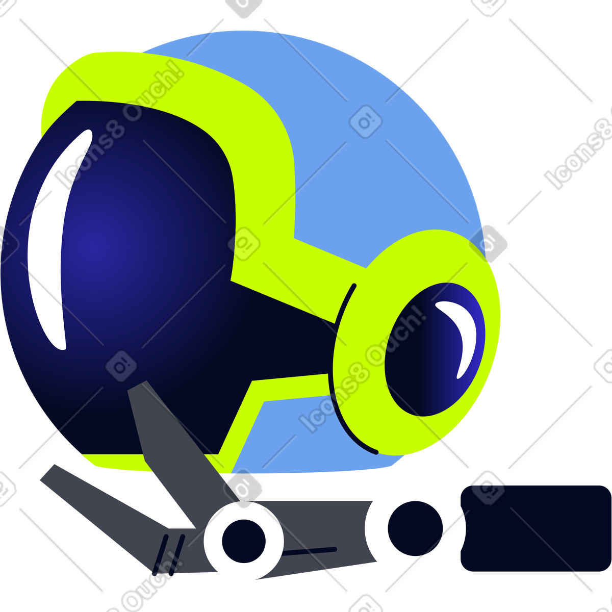 Space helmet in robot hand-Illustration im -Stil als Download PNG, SVG