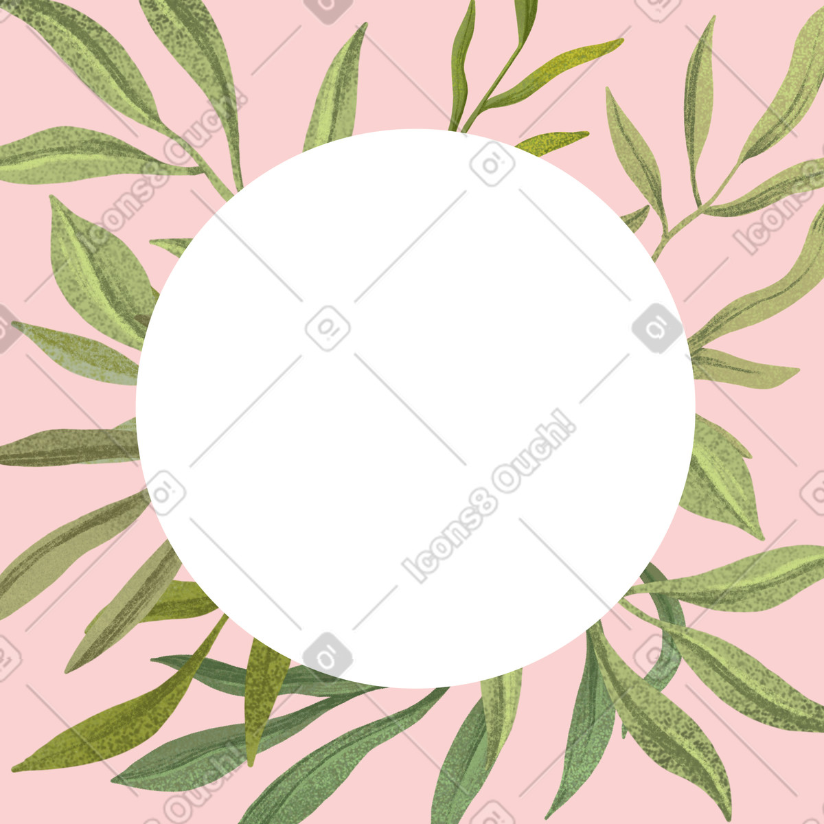 Illustration Feuillage vert et espace de copie dans le style Floral à télécharger aux formats PNG, SVG
