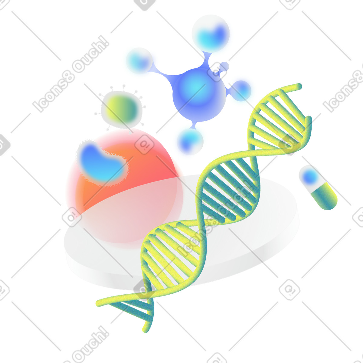 Ilustração de Tecnologia sequenciamento dna em no estilo Morphis para baixar em PNG, SVG
