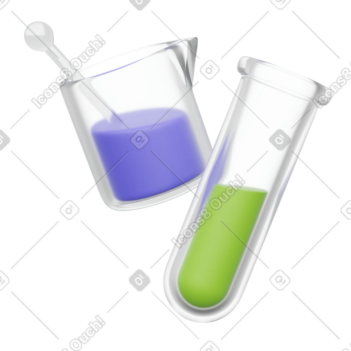 3D Playful スタイルの Scientific research and sample testing, Biotech laboratory testing analysis のイラストをPNG、SVG形式でダウンロード