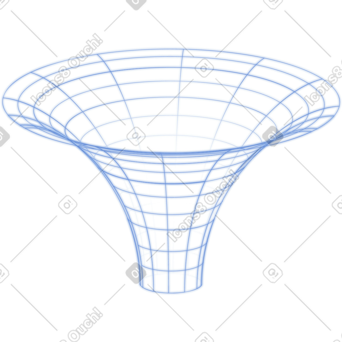 Wireframe funnel illustration in PNG, SVG