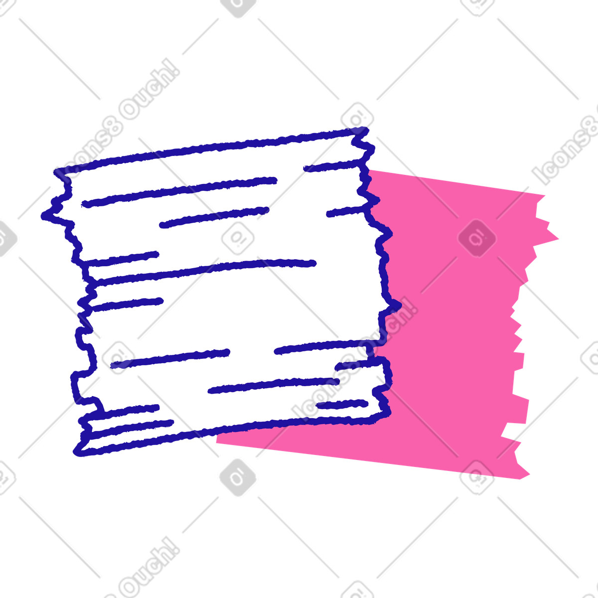 Whimsy スタイルの ビジネス文書の山 のイラストをPNG、SVG形式でダウンロード