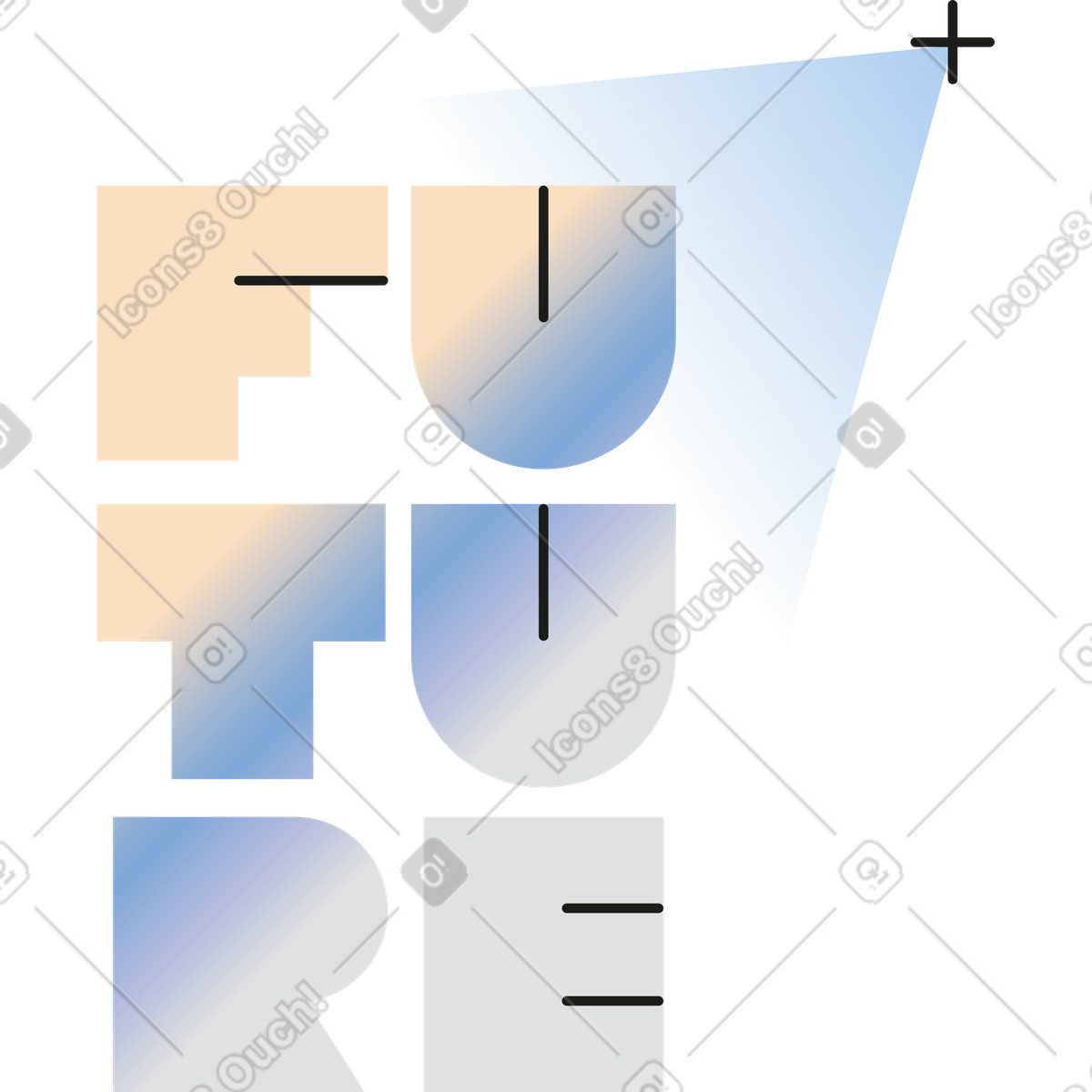 Marginalia 스타일의 Lettering with gradient future 일러스트레이션 PNG, SVG 다운로드