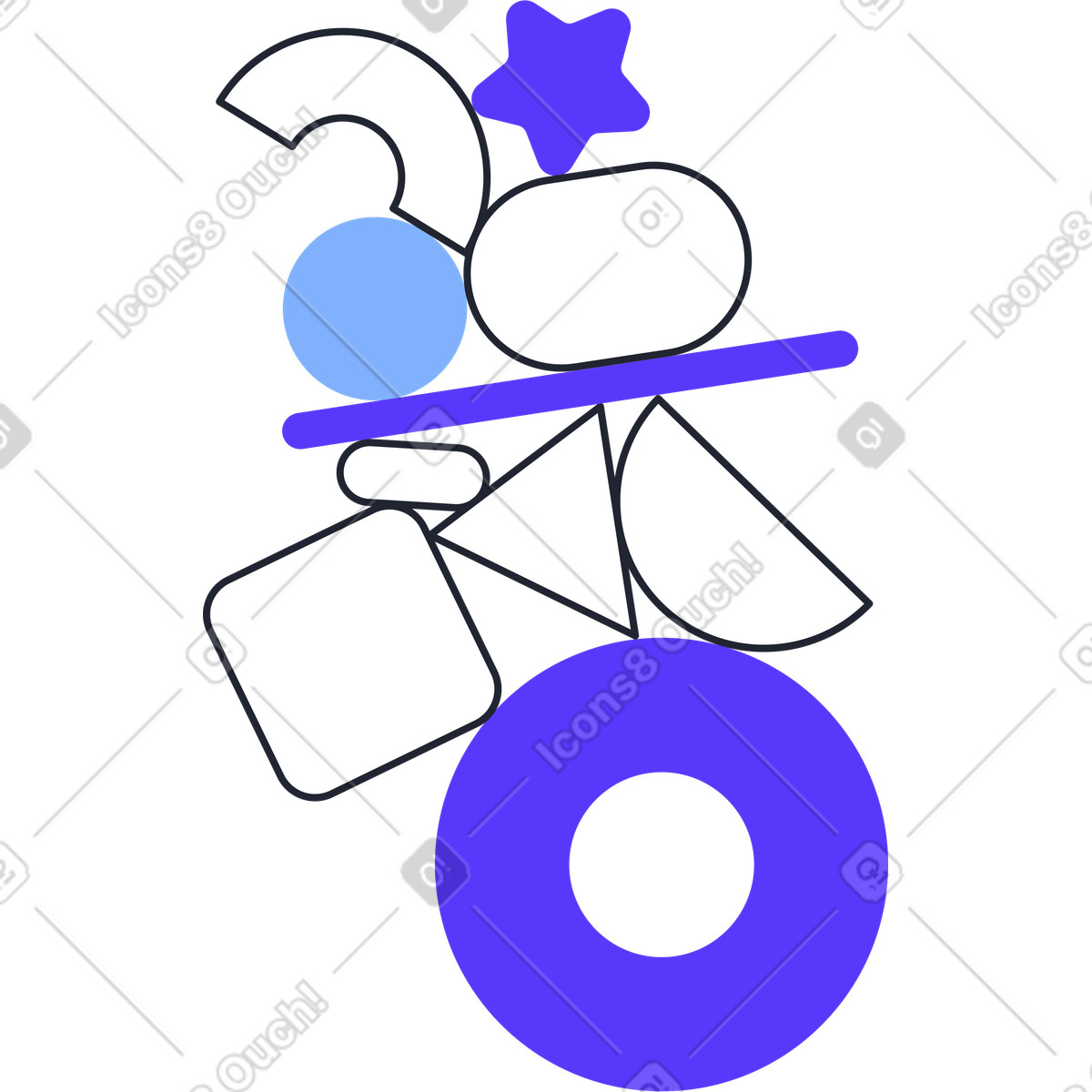 Pablita スタイルの 形状 のイラストをPNG、SVG形式でダウンロード